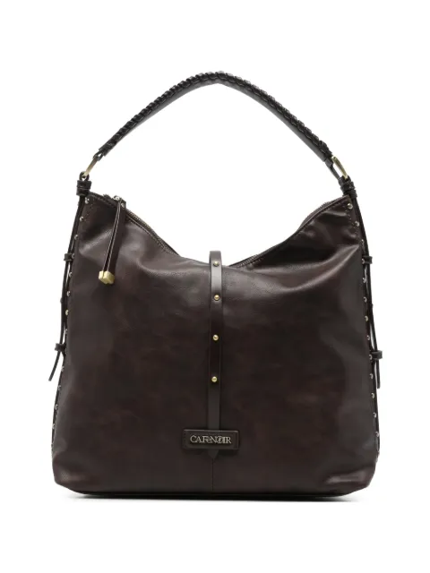CAFèNOIR stud-embellished braided-handle tote bag