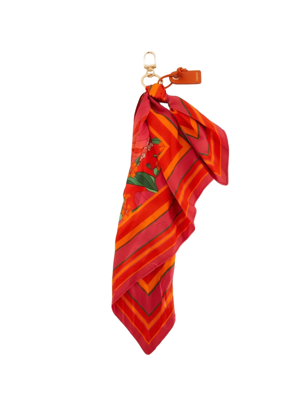 FARM Rio floral-print striped scarf - Rosso
