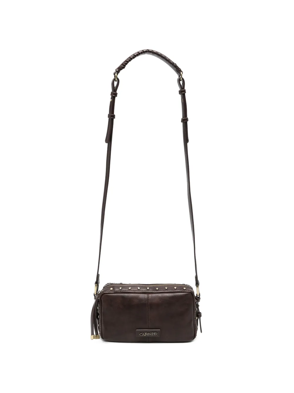 CAFèNOIR stud-embellished logo-plaque crossbody bag - Marrone