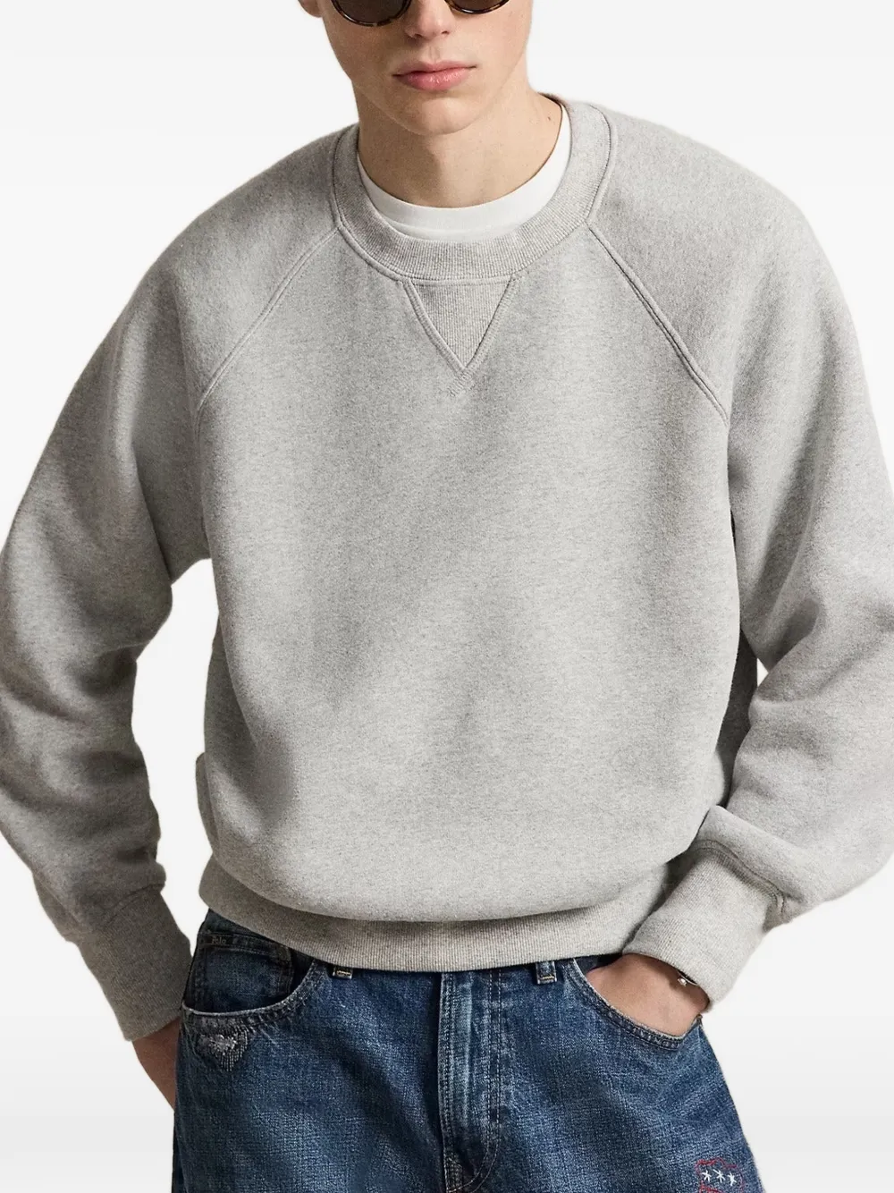 Polo Ralph Lauren Fleece sweater met raglanmouwen Grijs