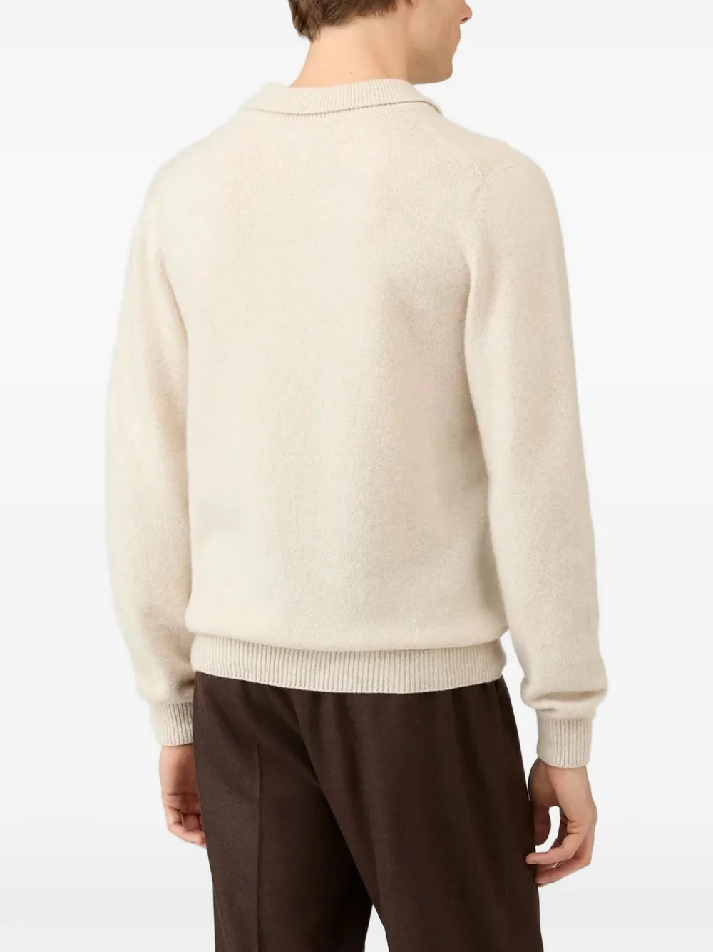 Sunspel knitted wool polo shirt Beige
