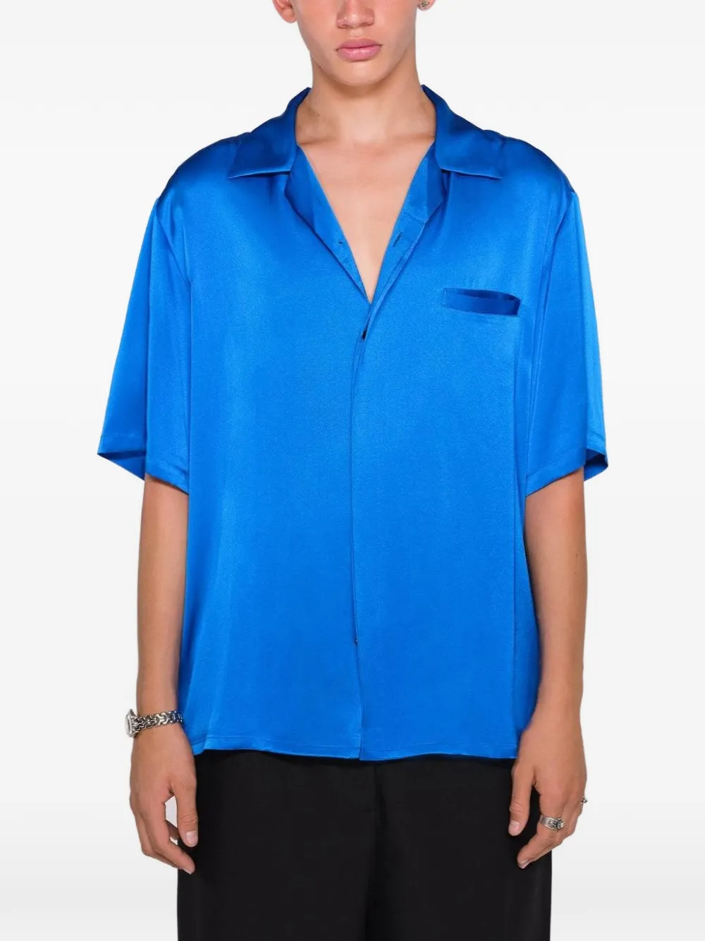 NING DYNASTY short-sleeved silk shirt