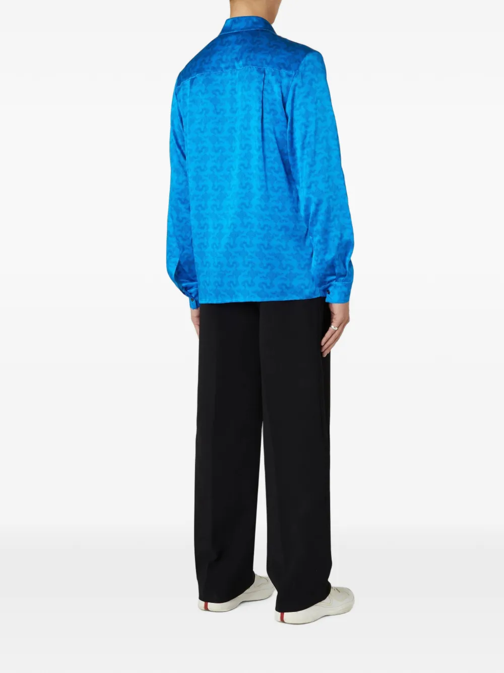NING DYNASTY Core Cloud silk shirt Blauw