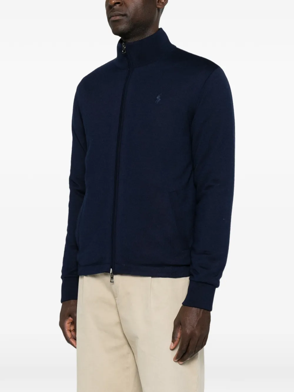 Polo Ralph Lauren Omkeerbaar jack met rits en geborduurd logo Blauw