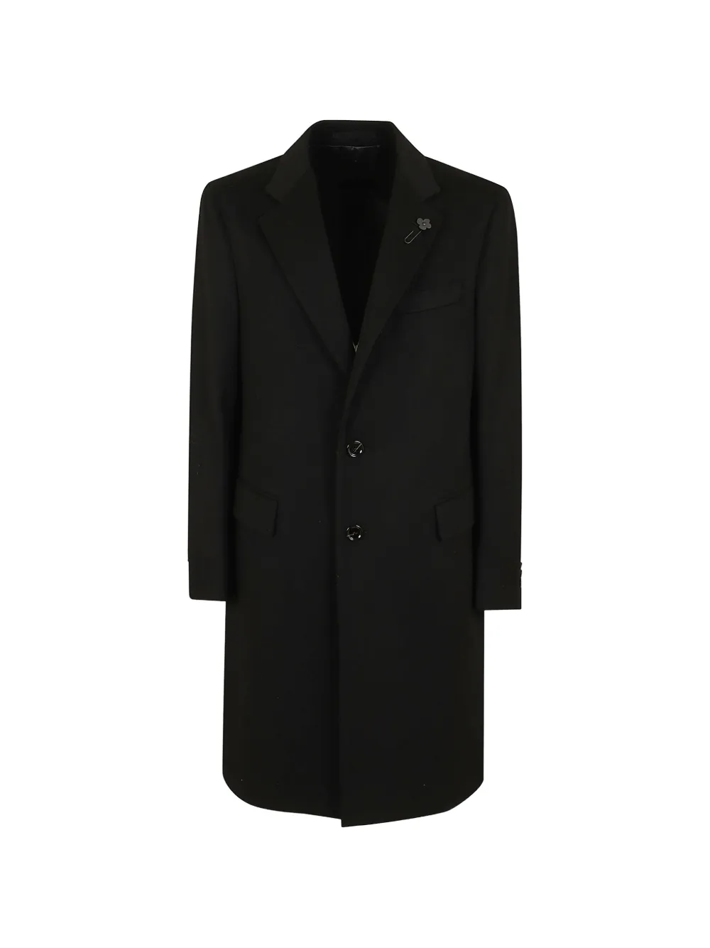 Lardini flower-lapel pin single-breasted coat - Nero