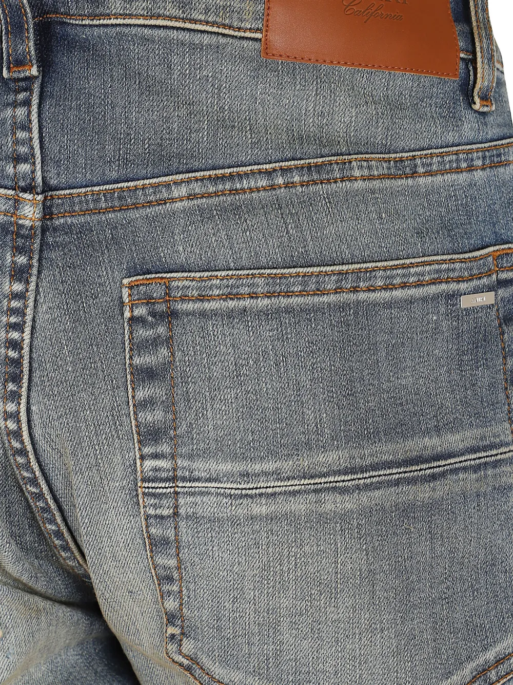 AMIRI distressed panelled jeans Blauw