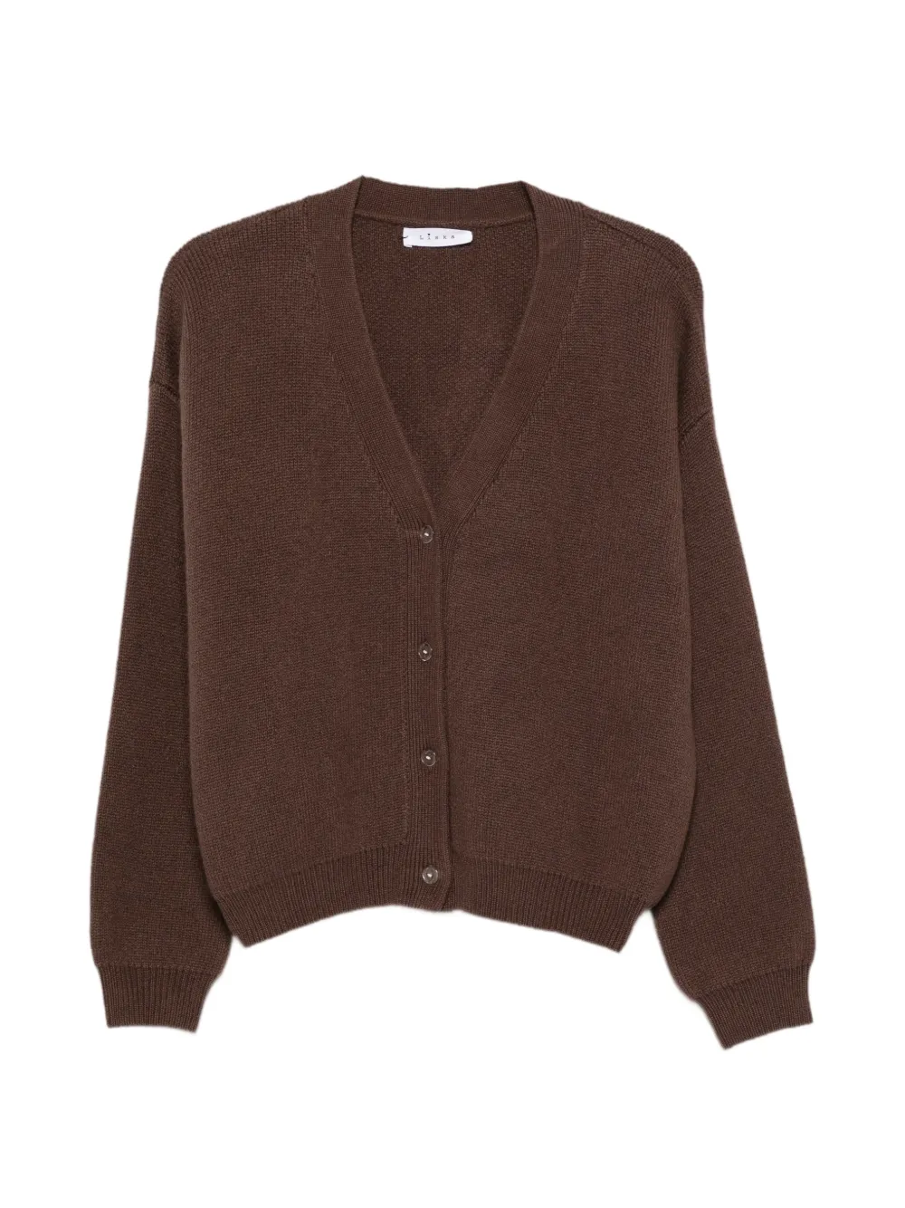 Liska V-neck Button-up Cardigan In Brown