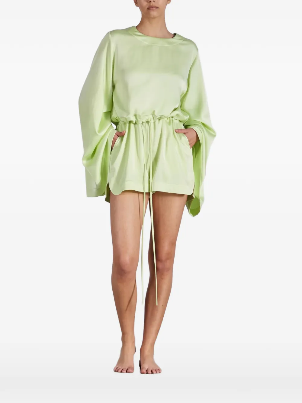 Bondi Born Apple Boracay Cocoon-sleeve Top In Green
