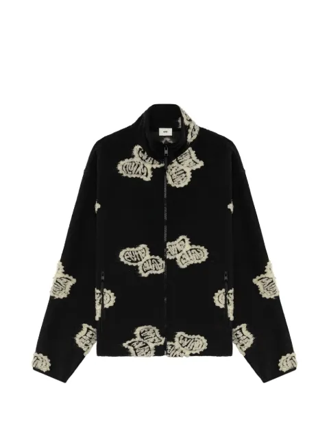 Autry Teddy logo-patch zip-up jacket