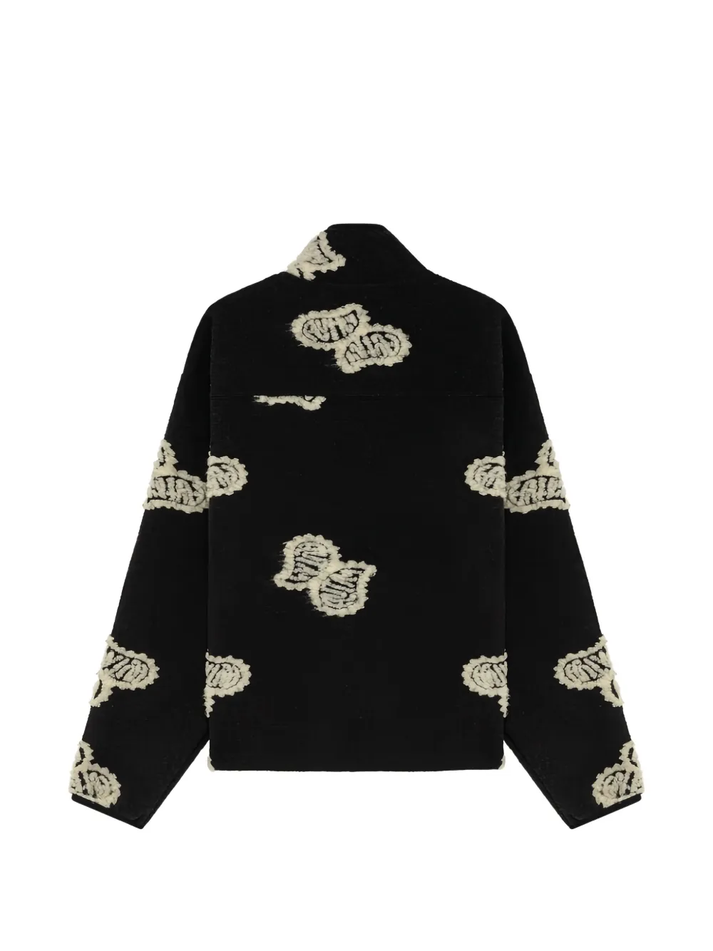Autry Teddy logo-patch zip-up jacket Zwart