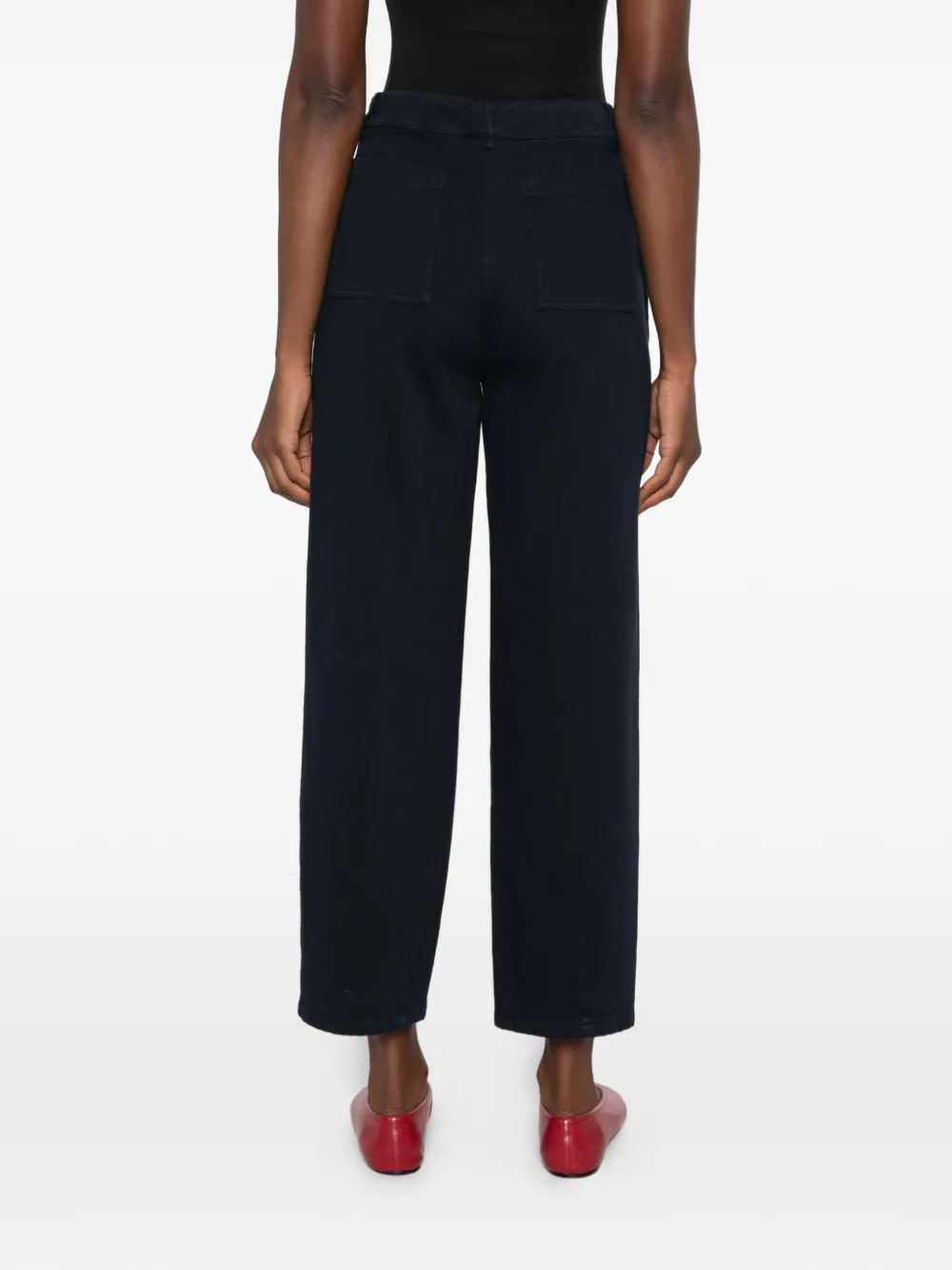 Via Masini 80 High waist straight broek Blauw