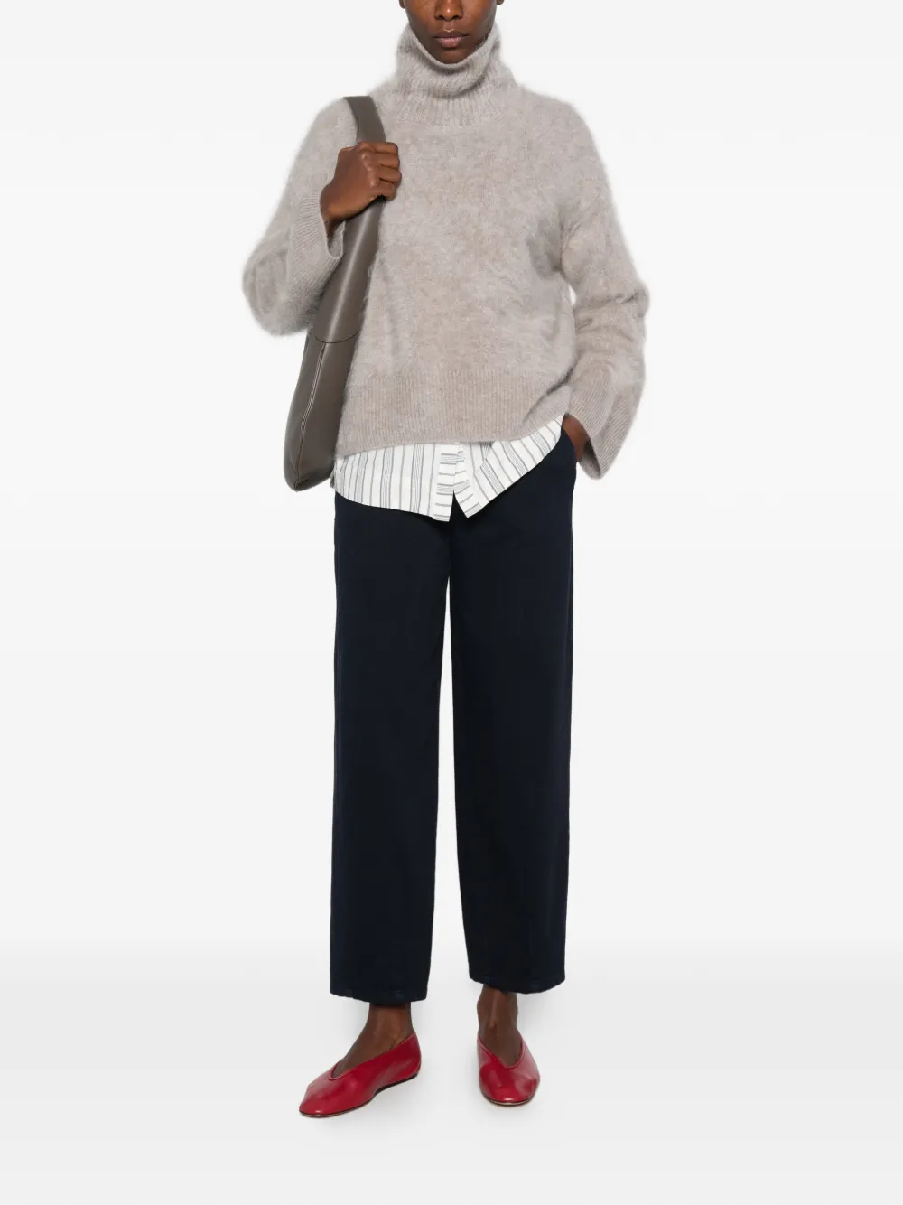 Via Masini 80 High waist straight broek Blauw