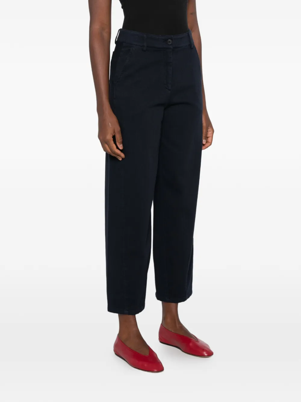 Via Masini 80 High waist straight broek Blauw