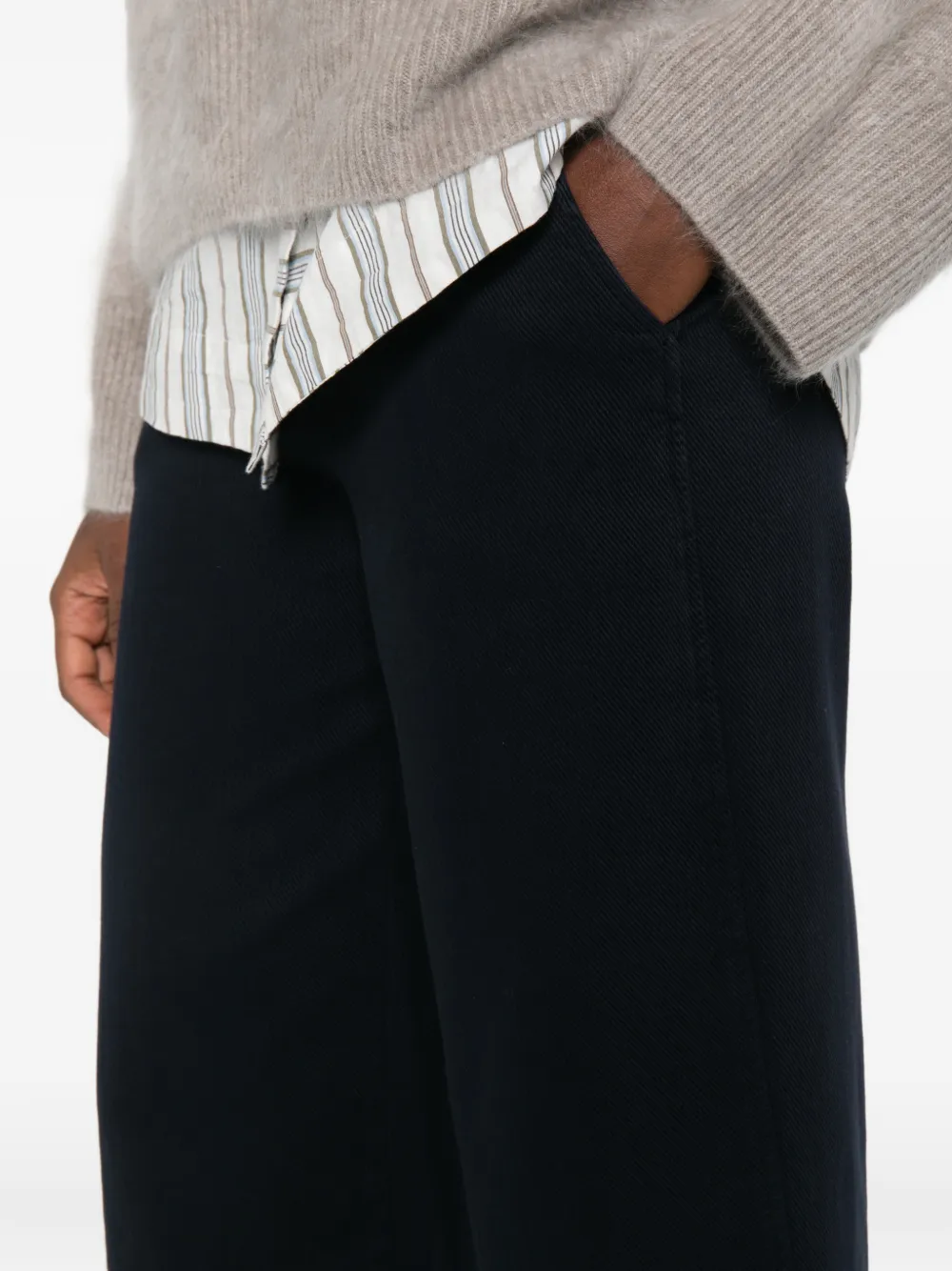 Via Masini 80 High waist straight broek Blauw