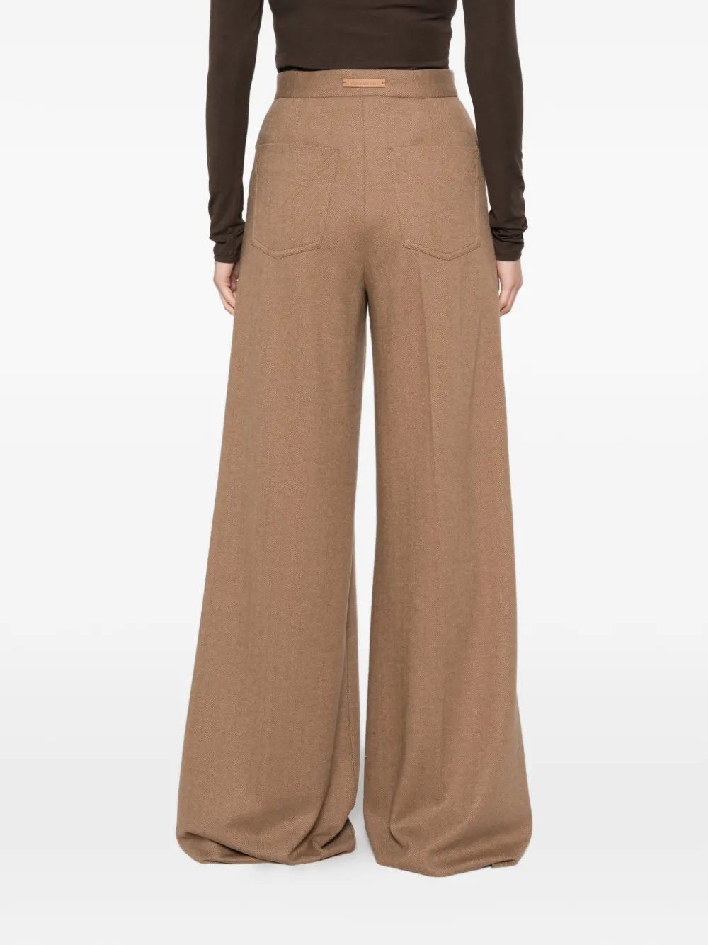 Max Mara herringbone wide-leg trousers Bruin