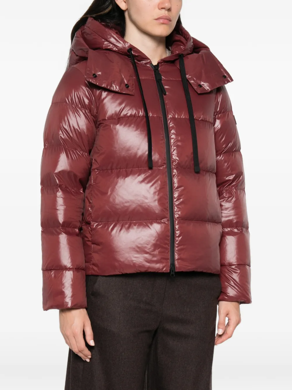 Peuterey Kenid quilted hooded jacket Rood