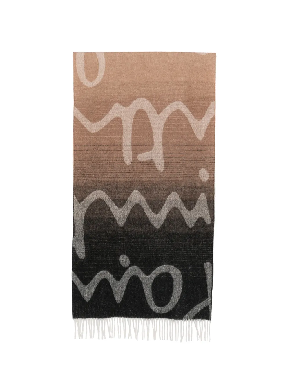 Paul Smith logo-print fringed scarf - Braun