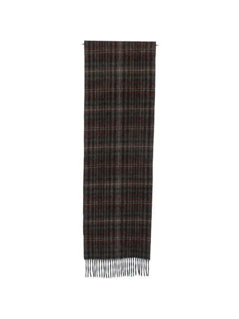 Paul Smith check-pattern fringed scarf
