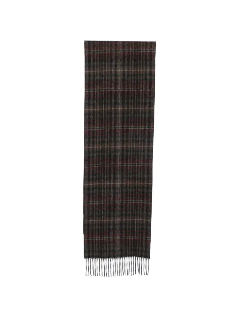 Paul Smith check-pattern fringed scarf