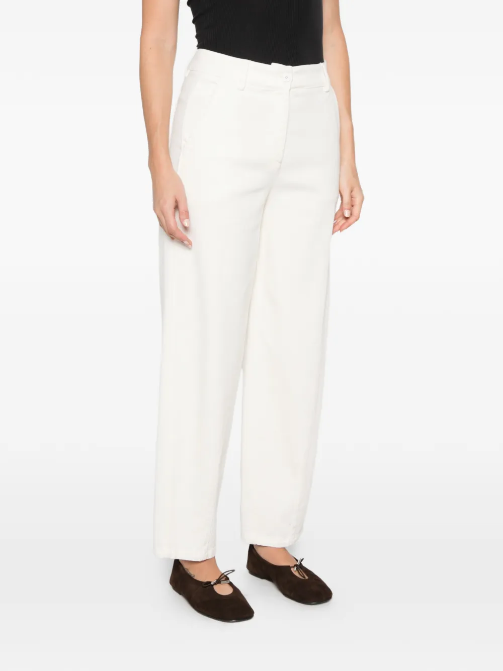 Via Masini 80 Straight broek Beige
