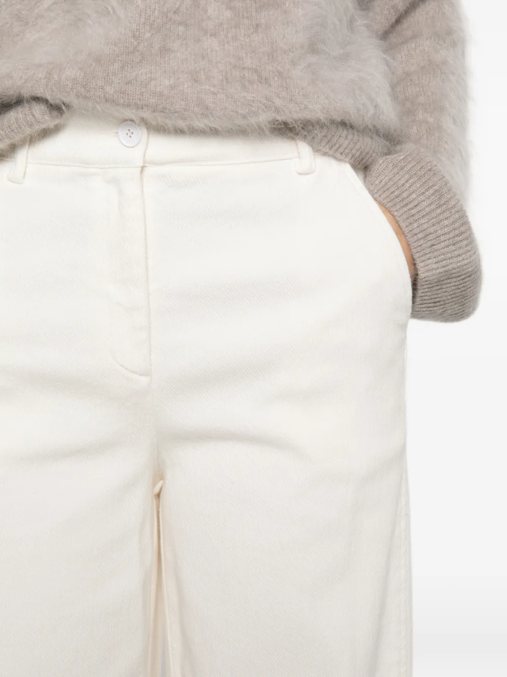 Via Masini 80 Straight broek Beige