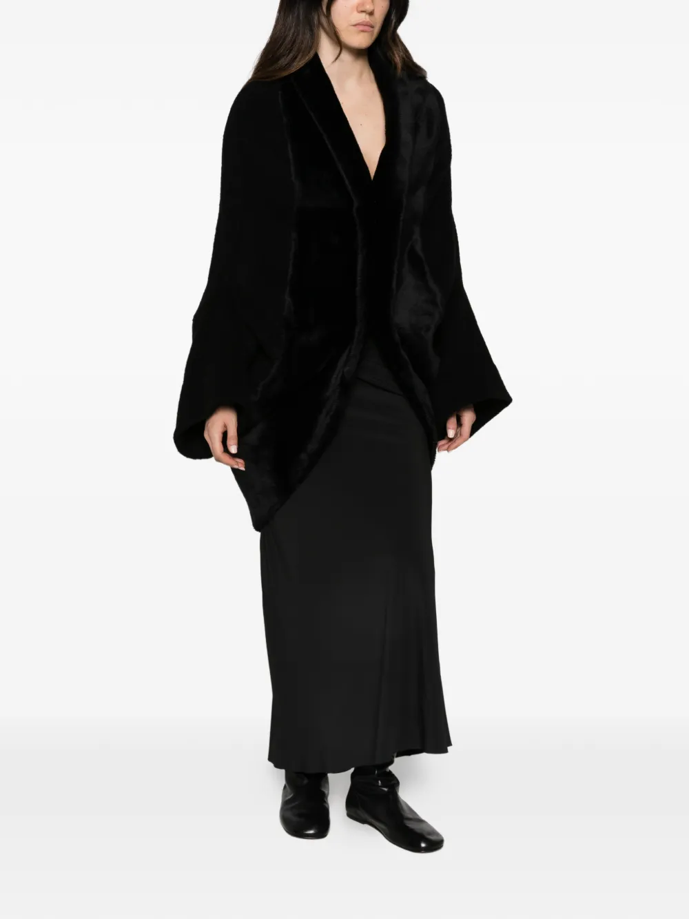 Junya Watanabe faux-fur trim jacket - Noir