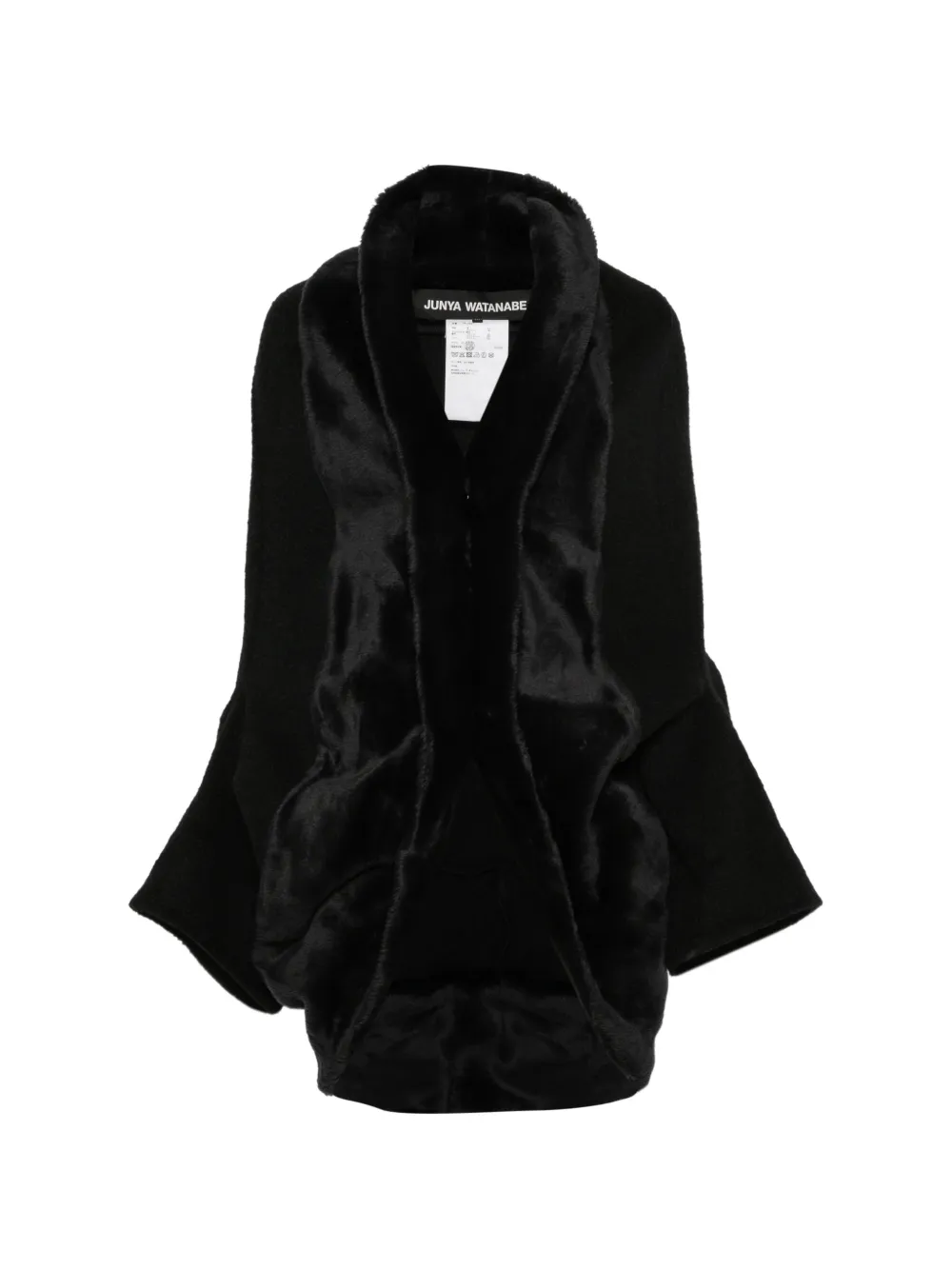 Junya Watanabe veste à détails de fourrure artificielle - Noir