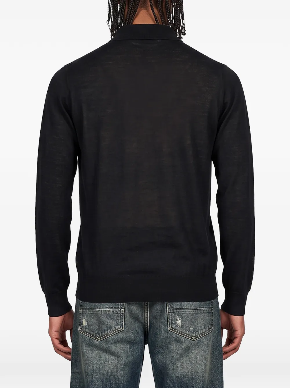 Kangra Poloshirt met lange mouwen Zwart