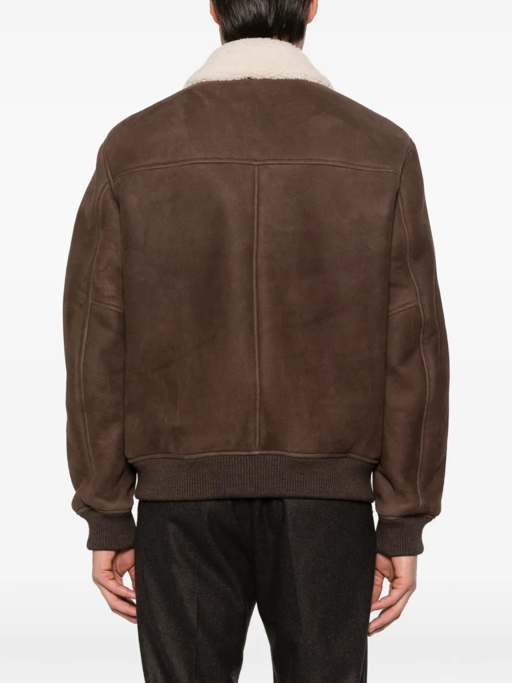 Canali Jack met lammy kraag Bruin