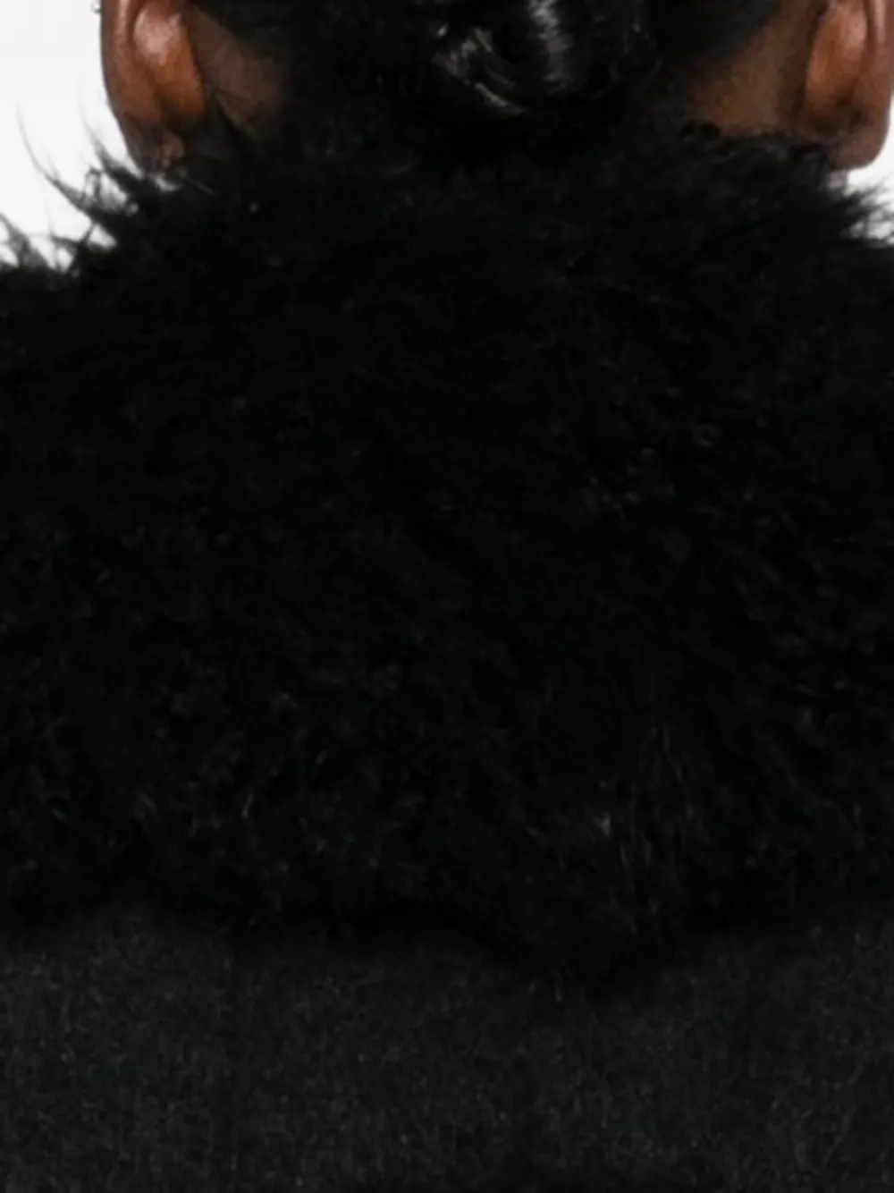 Moncler Grenoble fringed cape Zwart