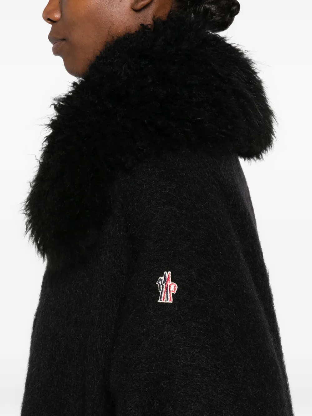 Moncler Grenoble fringed cape Zwart