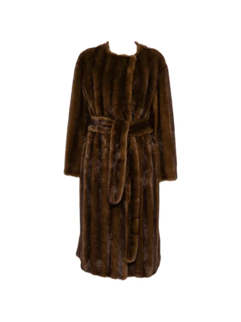 STAND STUDIO Miranda belted faux-fur coat