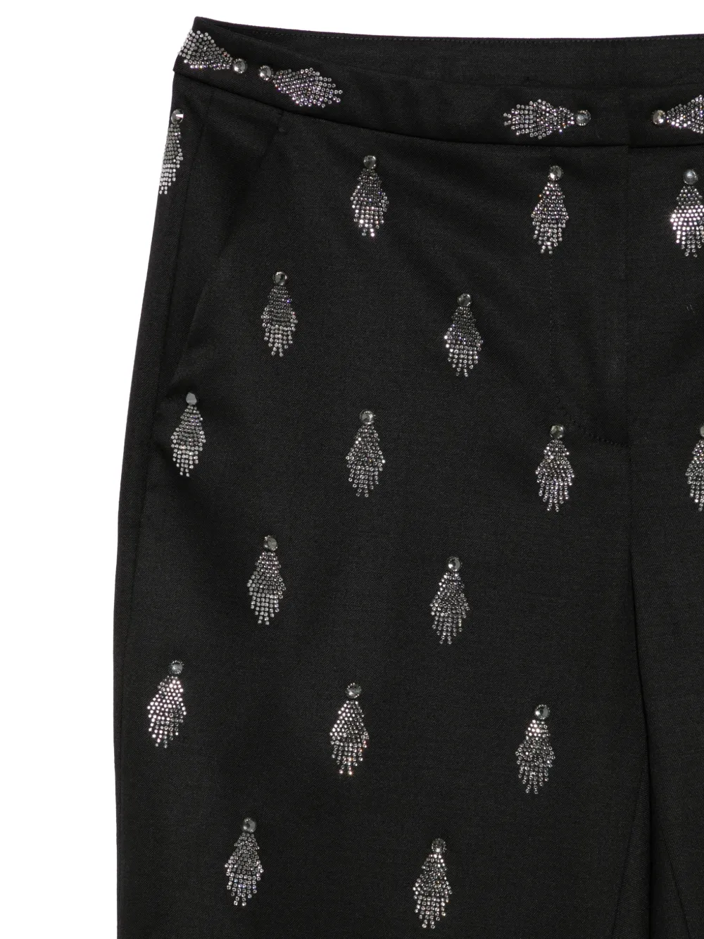 Genny rhinestone-embellished tailored trousers Zwart
