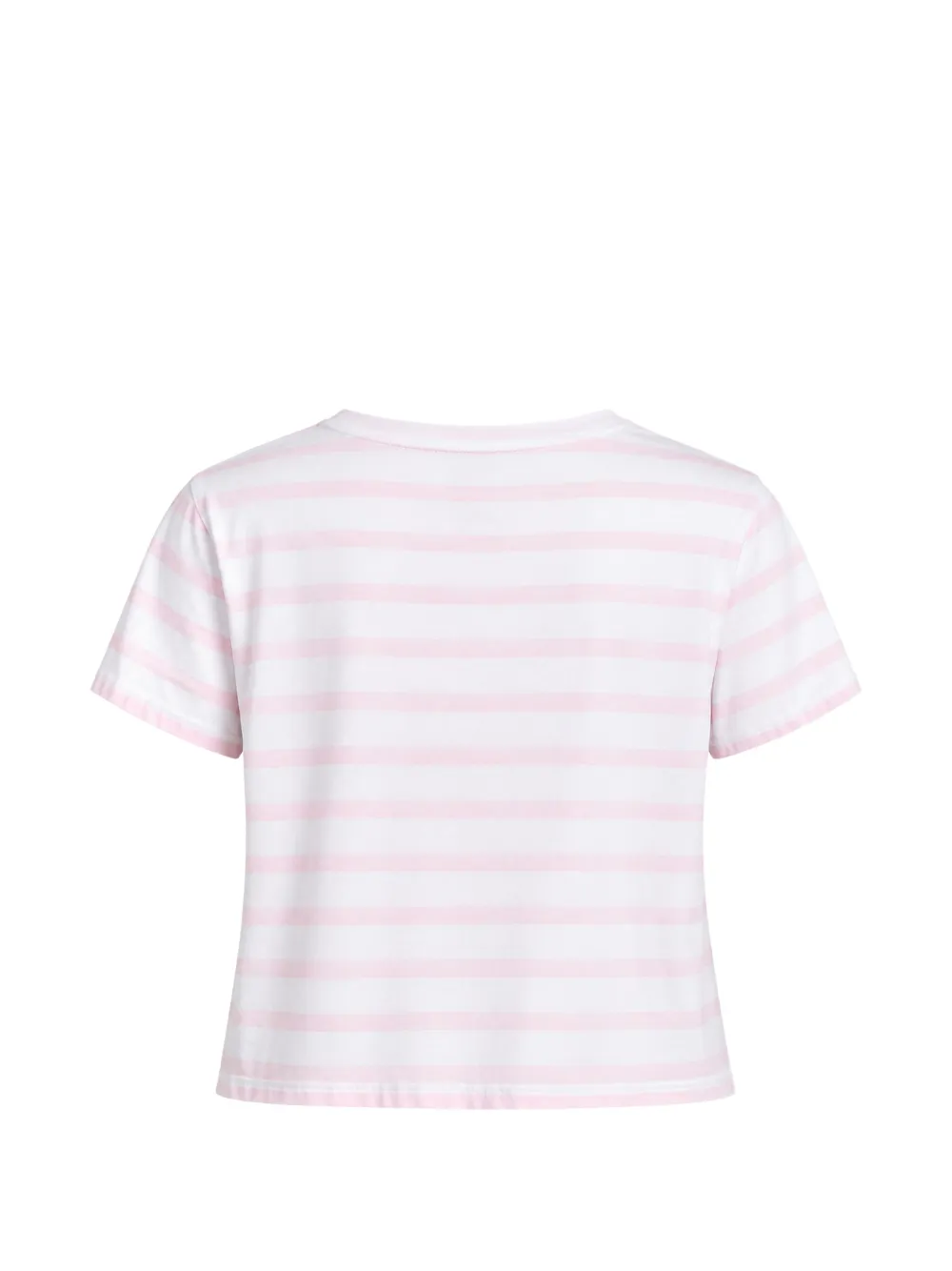 ASKK NY Shrunken V striped V-neck T-shirt Wit