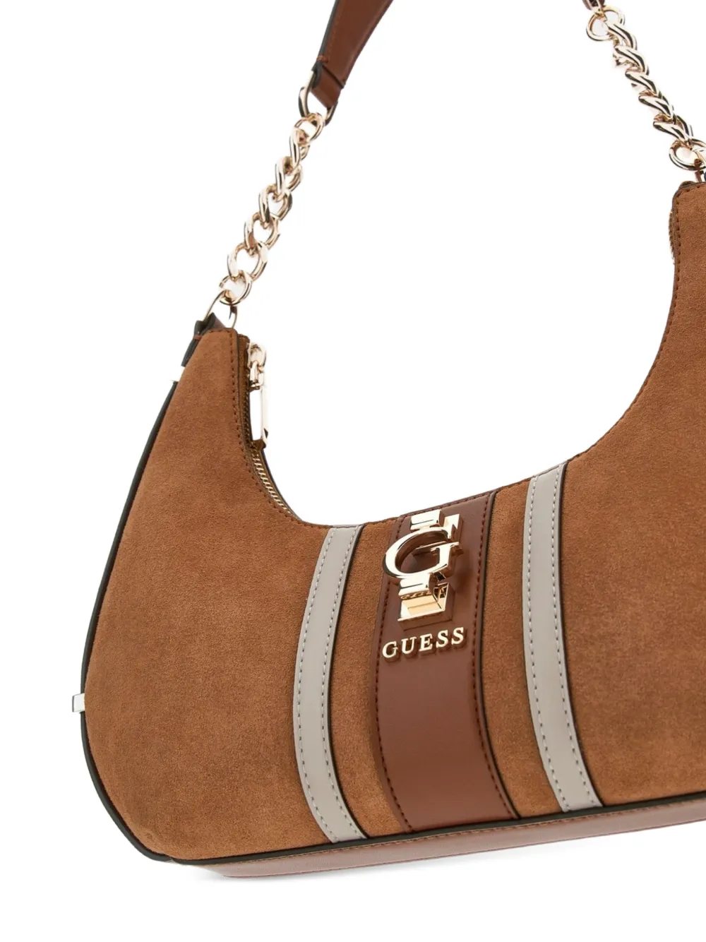 GUESS USA Erenia suède mini-schoudertas Bruin