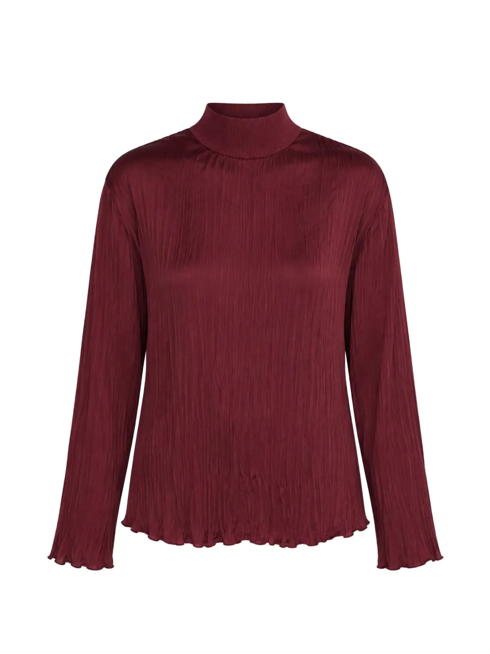 Vince crinkled-finish high-neck top - Rosso