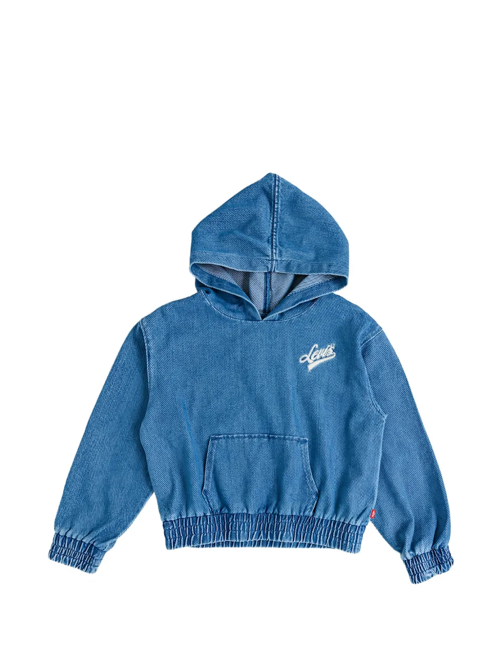 Levi's Kids logo-embroidered denim-effect hoodie - Blu