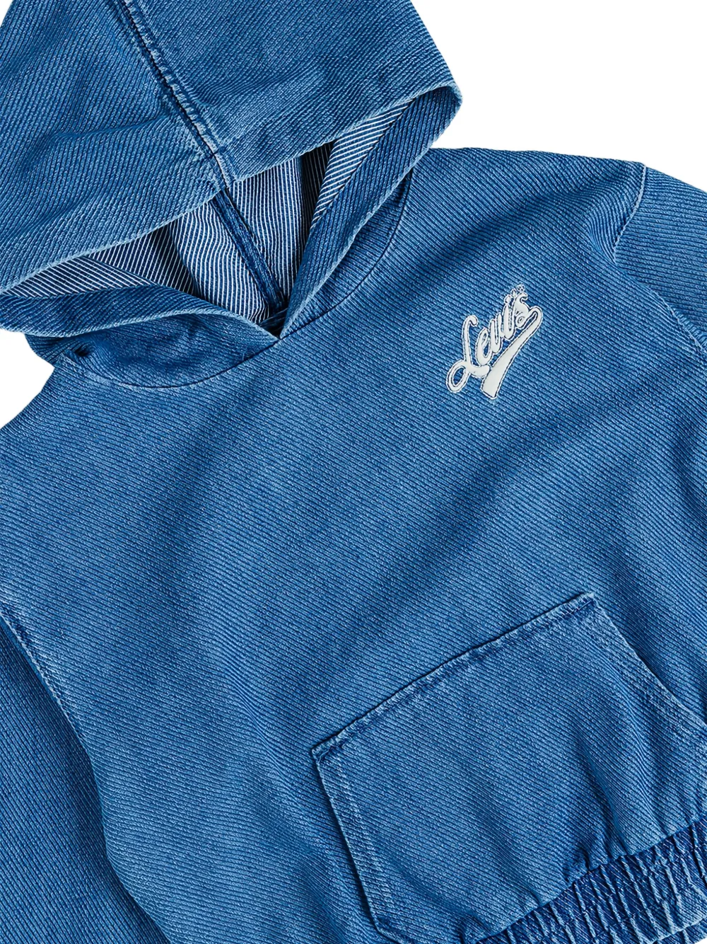 Levi's Kids Denim hoodie met geborduurd logo Blauw