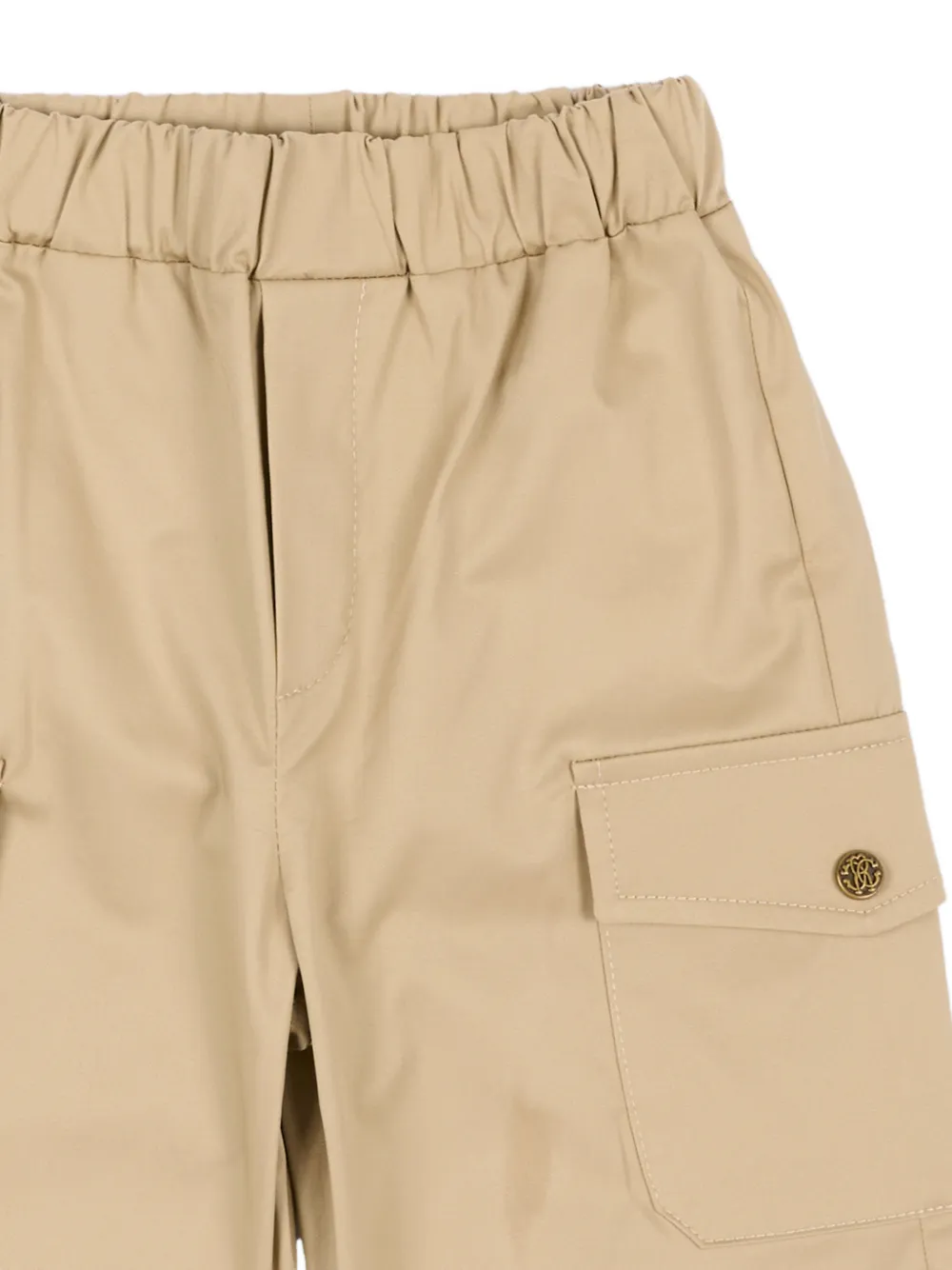 Roberto Cavalli Junior logo-plaque cargo pants Beige