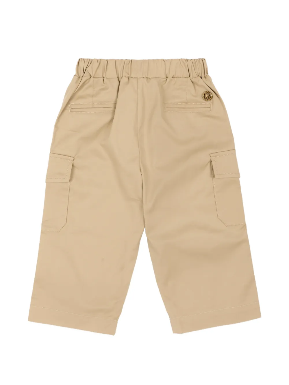 Roberto Cavalli Junior logo-plaque cargo pants Beige