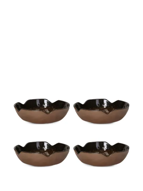 Pomax Skulpturale Cycle Schalen aus Steingut (4er-Set)