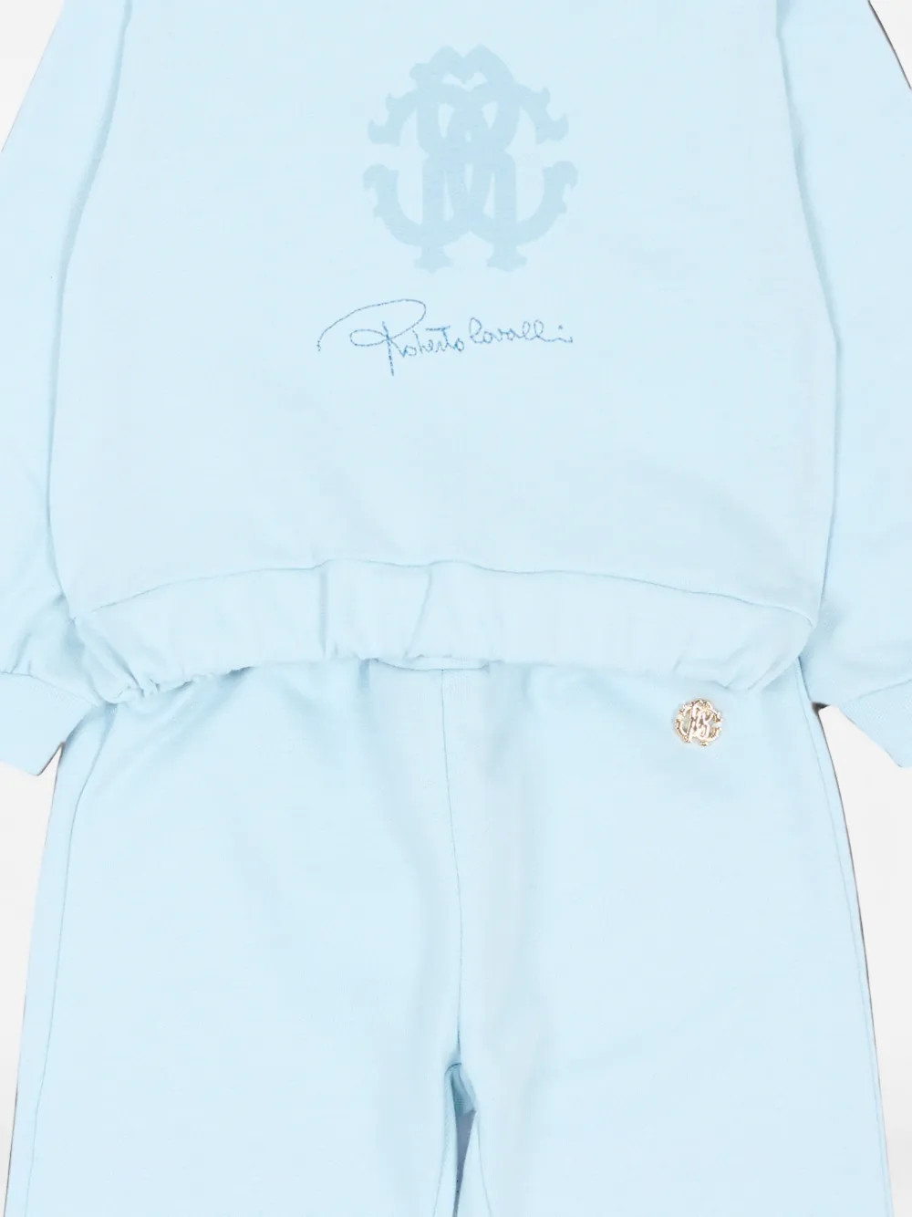 Roberto Cavalli Junior logo-print tracksuit Blauw