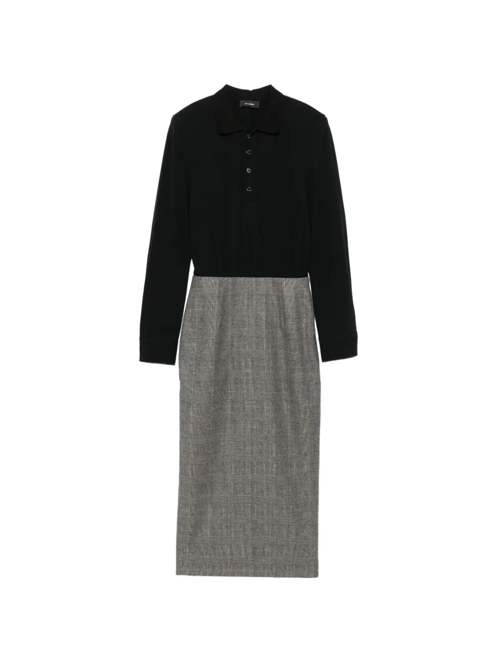 Willy Chavarria padded-shoulder polo-collar dress