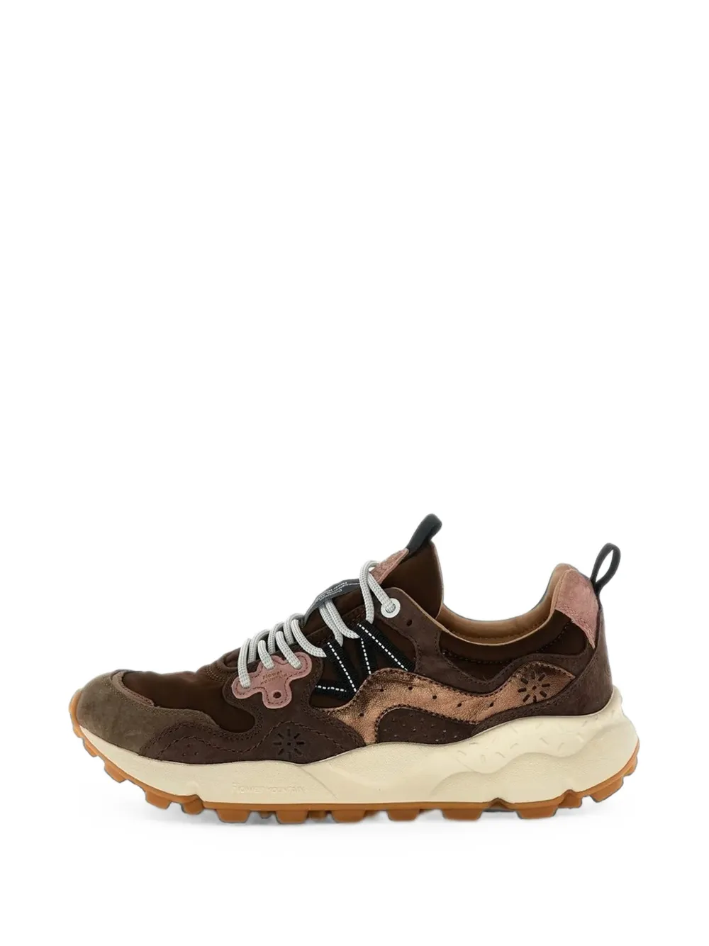 FLOWER MOUNTAIN Yamano 3 suede-panel sneakers Bruin