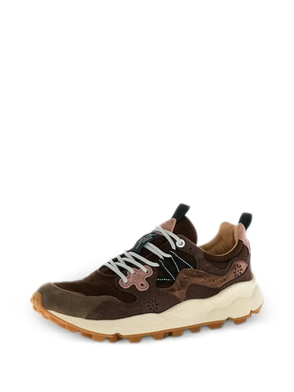 FLOWER MOUNTAIN Yamano 3 suede-panel sneakers Bruin