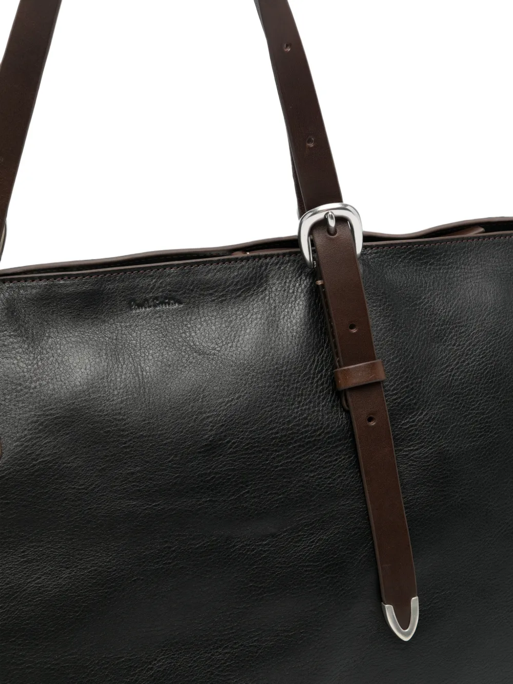 Paul Smith Leren reistas met gespbanden Zwart