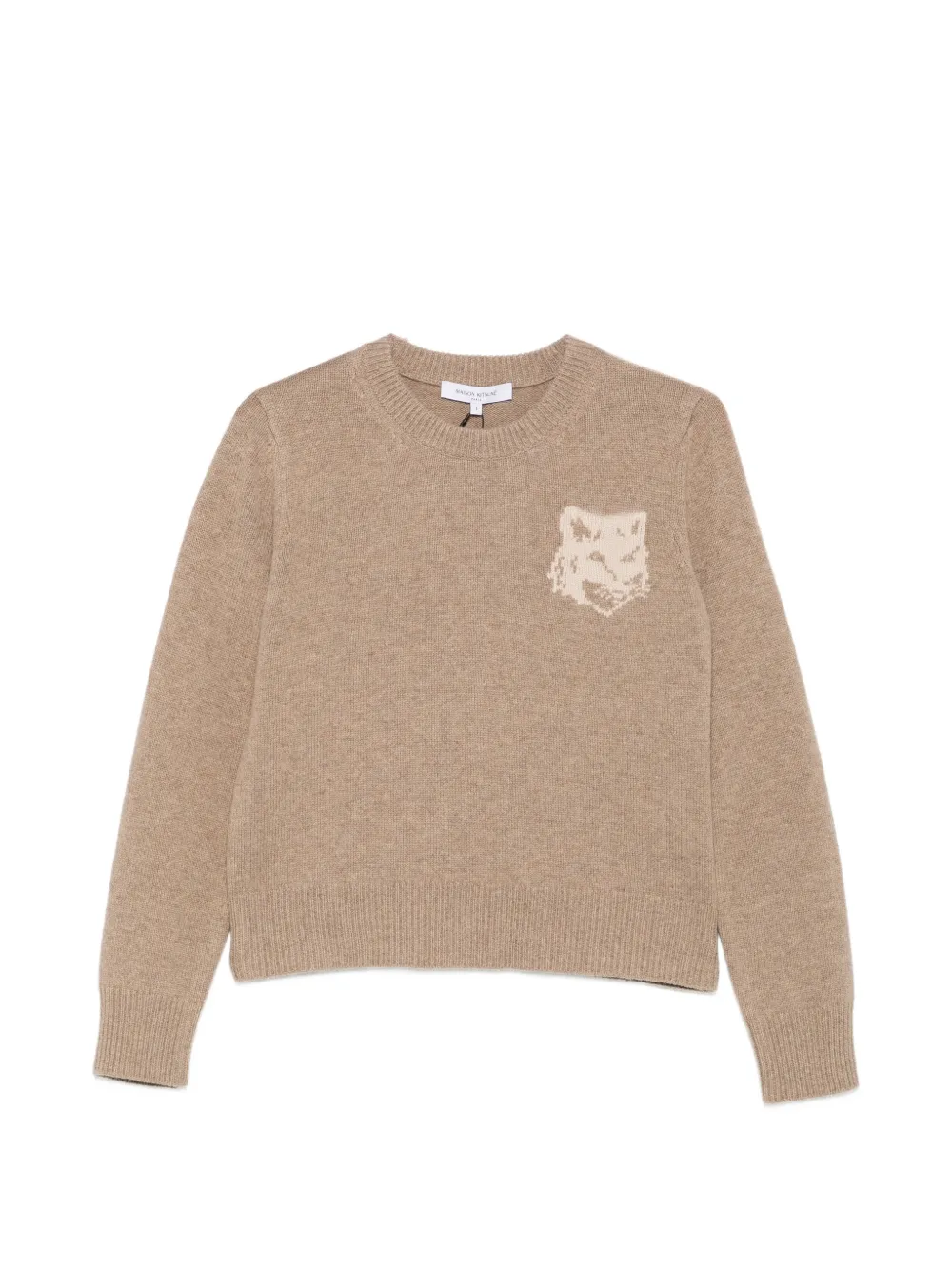 Maison Kitsuné Bold Fox intarsia-knit sweater - Toni neutri