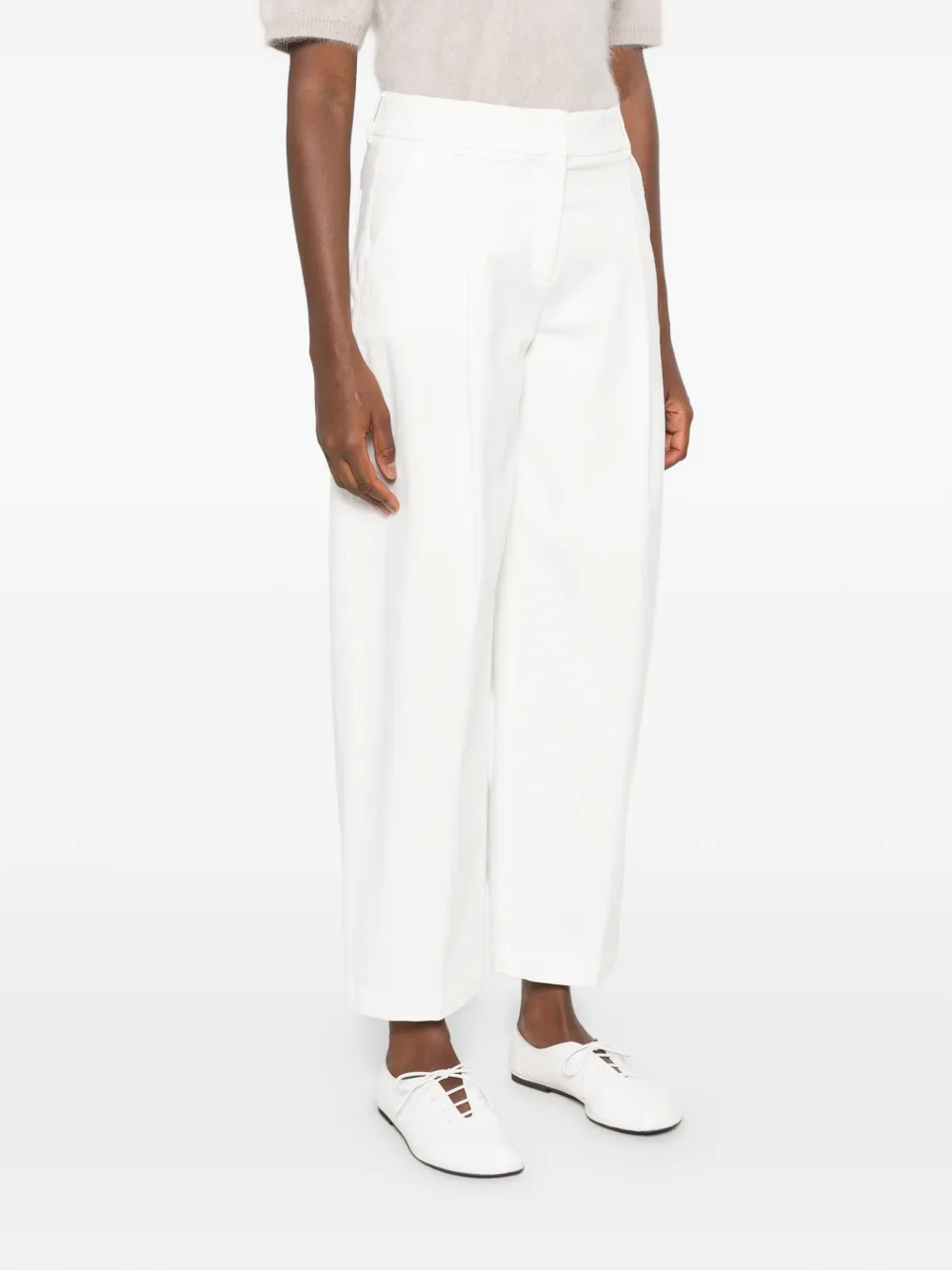 Via Masini 80 pleated wide-leg trousers Wit