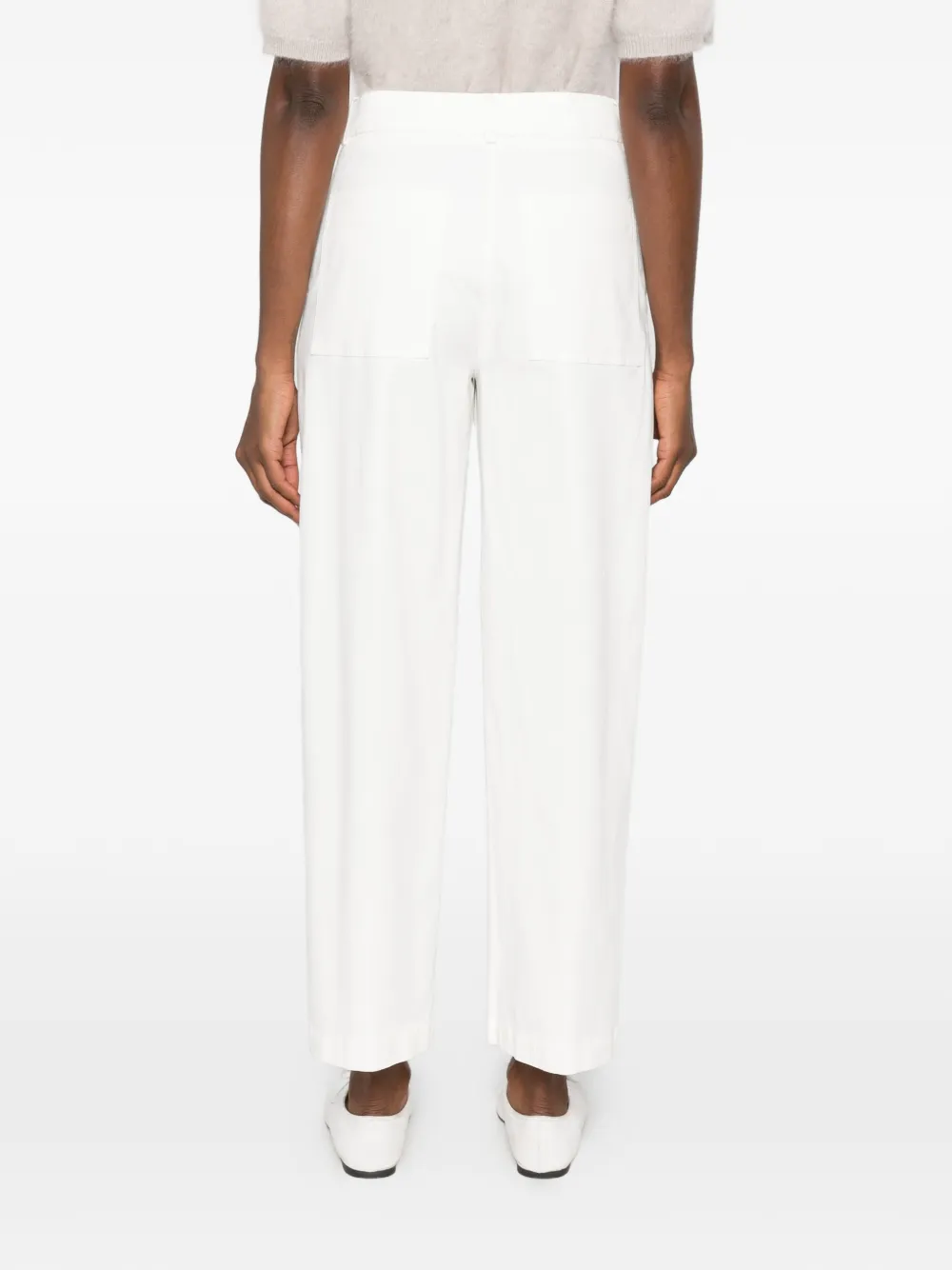 Via Masini 80 pleated wide-leg trousers Wit