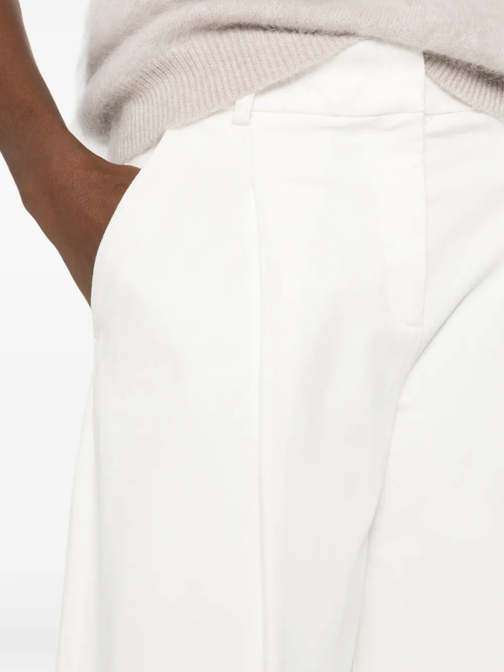 Via Masini 80 pleated wide-leg trousers Wit